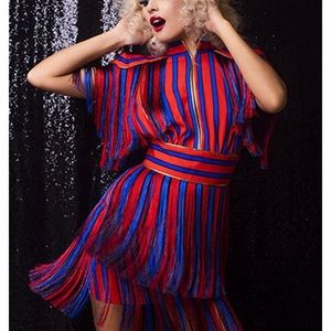 NWOT Fringe Party Dress with Keyhole Back!